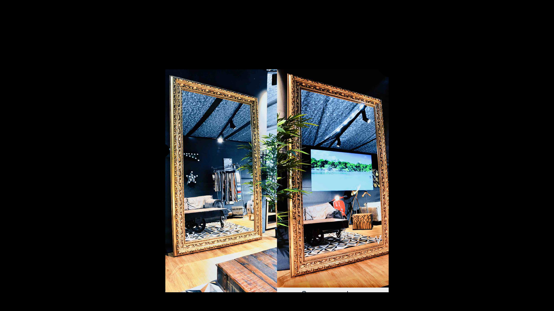 lighted mirror tv